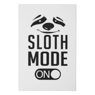 Sloth Lazy Sloths Animal Sleeping Tired Funny Gift Faux Canvas Print