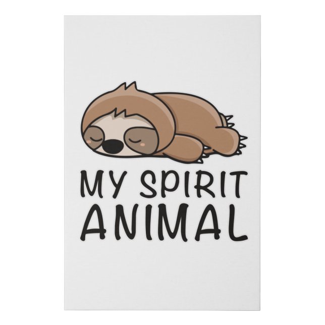 Sloth Lazy Sloths Animal Tired Chill Sleeping Gift Faux Canvas Print (Front)