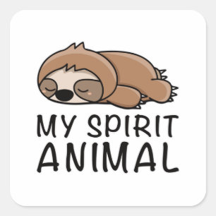 Sloth Lazy Sloths Animal Tired Chill Sleeping Gift Square Sticker