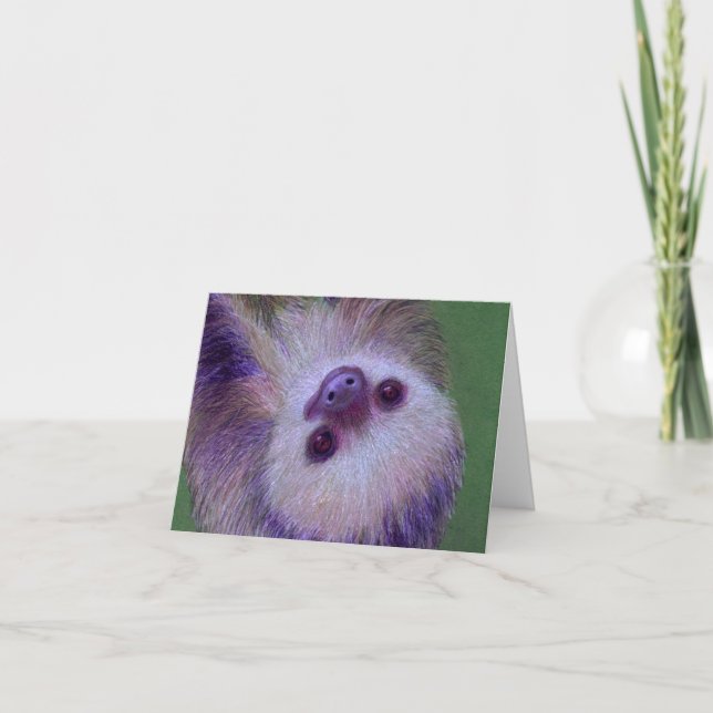 Sloth Letterpress Thank You Card (Front)