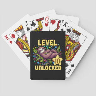 Sloth Level Unlocked Birthday Gamer Design Poker Cards