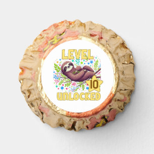 Sloth Level Unlocked Birthday Gamer Design Reese's Peanut Butter Cups