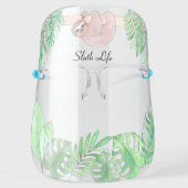 Sloth Life Green Foliage Face Shield (Front)