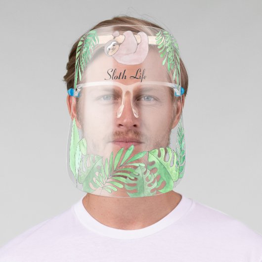 Sloth Life Green Foliage Face Shield (Insitu)