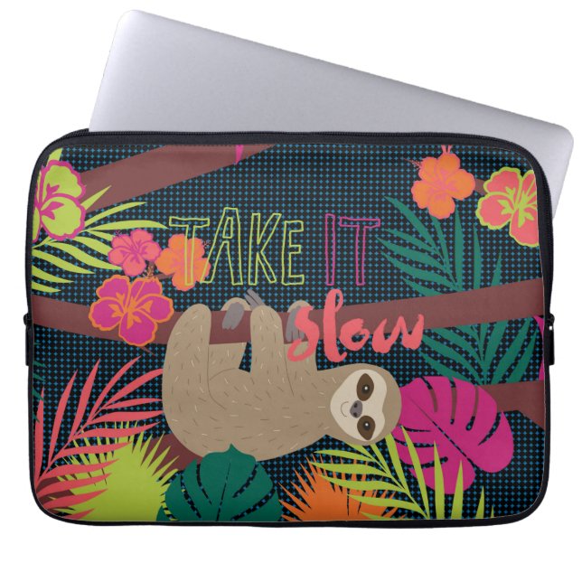 Sloth Life - Take it Slow Laptop Sleeve (Front)