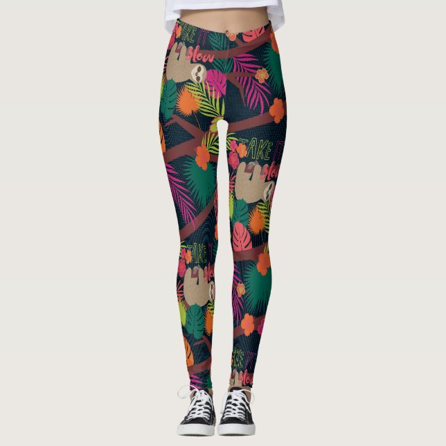 Sloth Life - Take it Slow Pattern Leggings (Front)