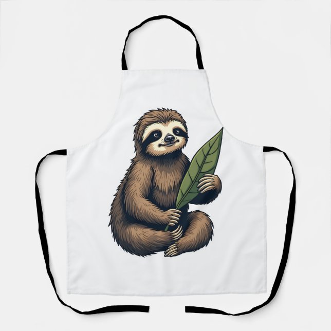 Sloth Line Engraving Classic Animal Tee (2) Apron (Front)