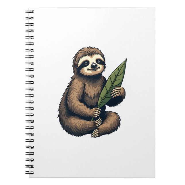 Sloth Line Engraving Classic Animal Tee (2) Notebook (Front)