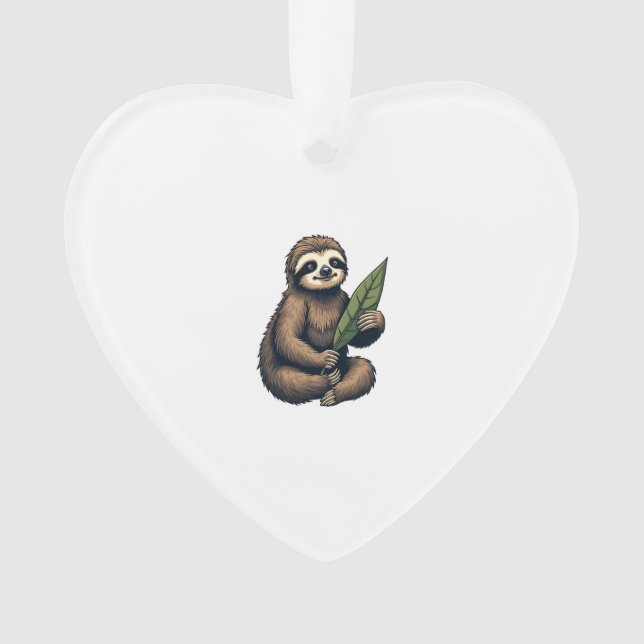 Sloth Line Engraving Classic Animal Tee (2) Ornament (Front)