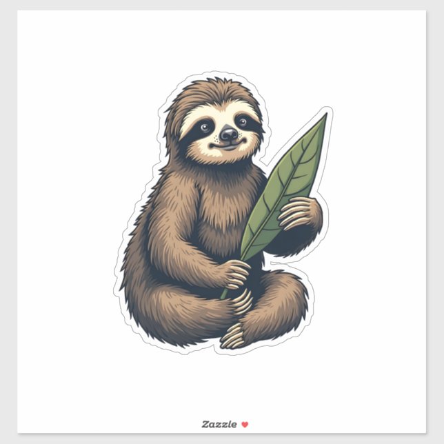 Sloth Line Engraving Classic Animal Tee (2) Sticker (Sheet)
