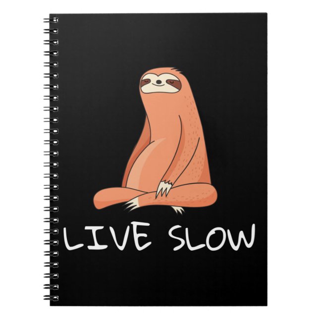 Sloth Live Slow Notebook (Front)