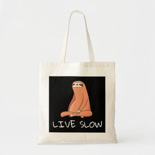 Sloth Live Slow Tote Bag