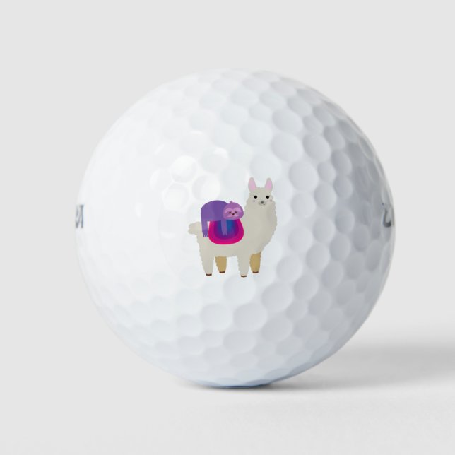 Sloth Llama Funny Cute Sloth Riding Llama Gift Golf Balls (Front)