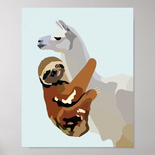 Sloth Llama Poster (Front)
