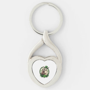 Sloth Llama St Patricks Day Vintage Lucky Tee 2 Keychain