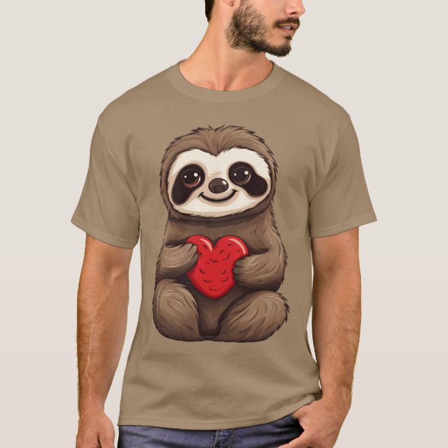 Sloth Love In Love Friendship and Valentines T-Shirt (Front)