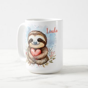 Sloth Love Personalize  Coffee Mug by RenderlyYours at Zazzle