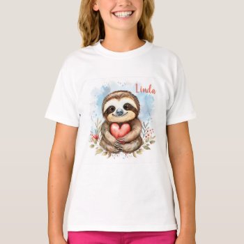 Sloth Love Personalize  T-shirt by RenderlyYours at Zazzle