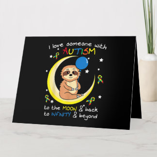 Sloth Love someone With Puzzle Cool Autism Awarene Card