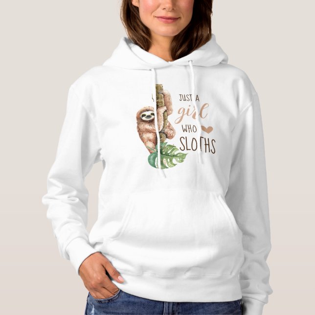 Sloth Love T-Shirt Hoodie (Front)