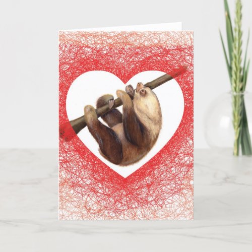 Sloth Love Valentines Day Card