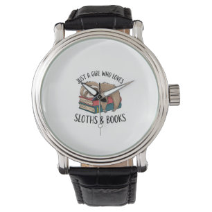 Sloth Lover Book Reading T-shirt Design Watch