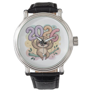 Sloth Lovers New Year 2026 Lazy Vibes, Cozy Watch