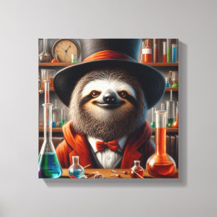 Sloth Mad Scientist Canvas Print