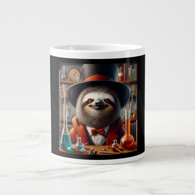 Sloth Mad Scientist Giant Coffee Mug (Front)