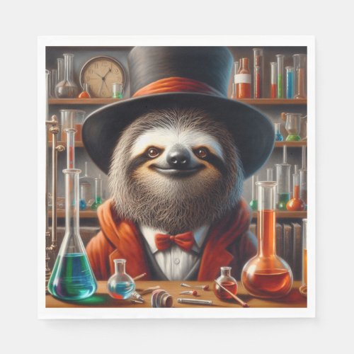 Sloth Mad Scientist Napkins