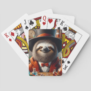 Sloth Mad Scientist Poker Cards