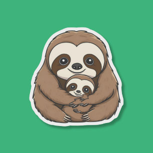 Sloth Mama and Baby Waterproof  Sticker