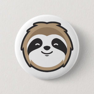 Sloth Mascot Button