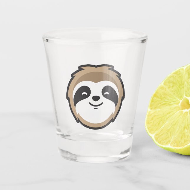Sloth Mascot Shot Glass (Front)