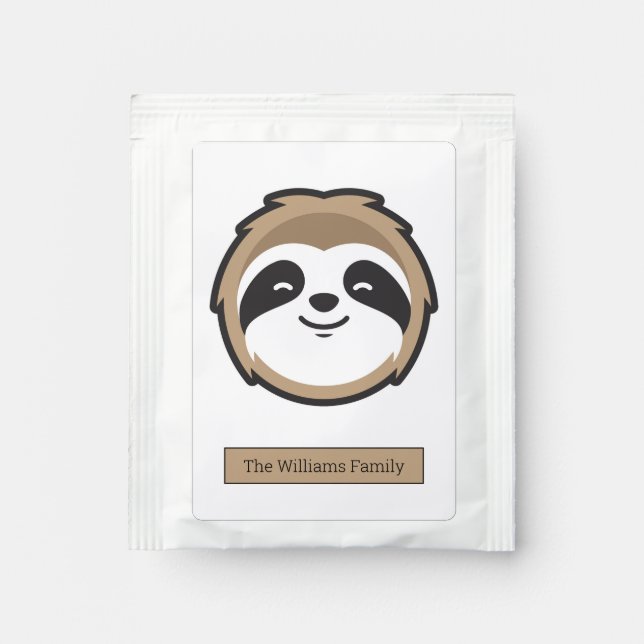 Sloth Mascot Tea Bag Drink Mix (Front)