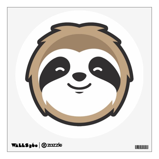Sloth Mascot Wall Decal (Front)