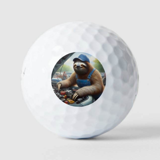 Sloth Mechanic Golf Balls (Front)