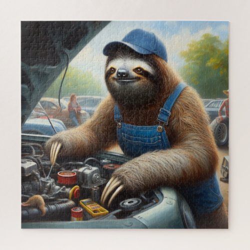 Sloth Mechanic Jigsaw Puzzle