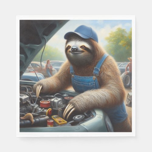 Sloth Mechanic Napkins