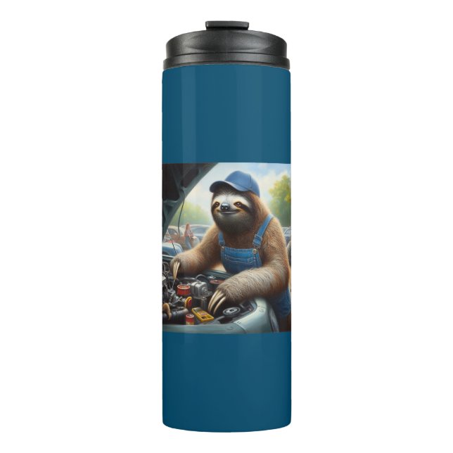 Sloth Mechanic Thermal Tumbler (Front)