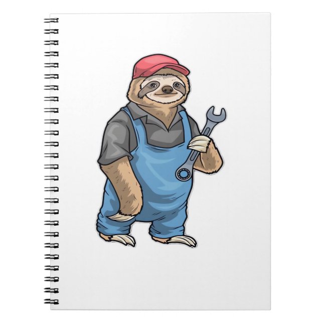 Sloth Mechanic Wrench Classic T-Shirt Notebook (Front)
