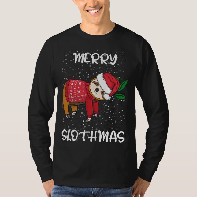 Sloth Merry Christmas Sweater Santa Sloth Merry Sl (Front)