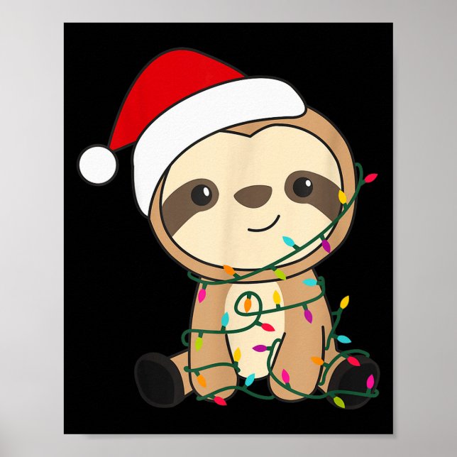 Sloth Merry Christmas Winter Sloths Christmas  Poster (Front)