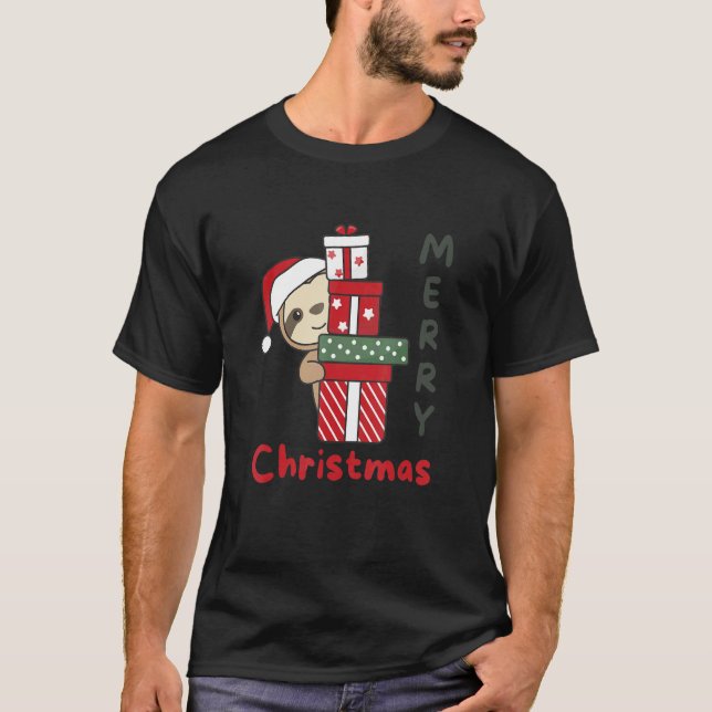 Sloth Merry Christmas Winter Sloths Christmas T-Shirt (Front)