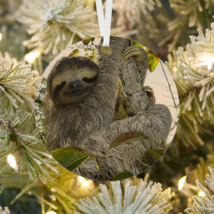 sloth metal ornament