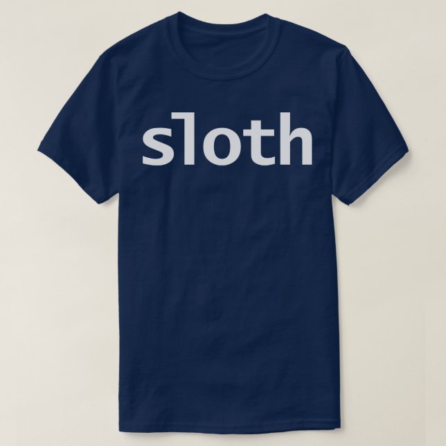 Sloth Minimal Typography T-Shirt (Design Front)