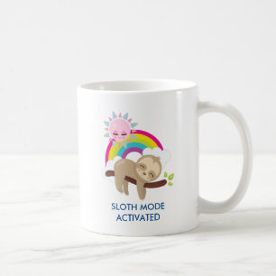 Sloth Mode Activated Funny Illustration Coffee Mug