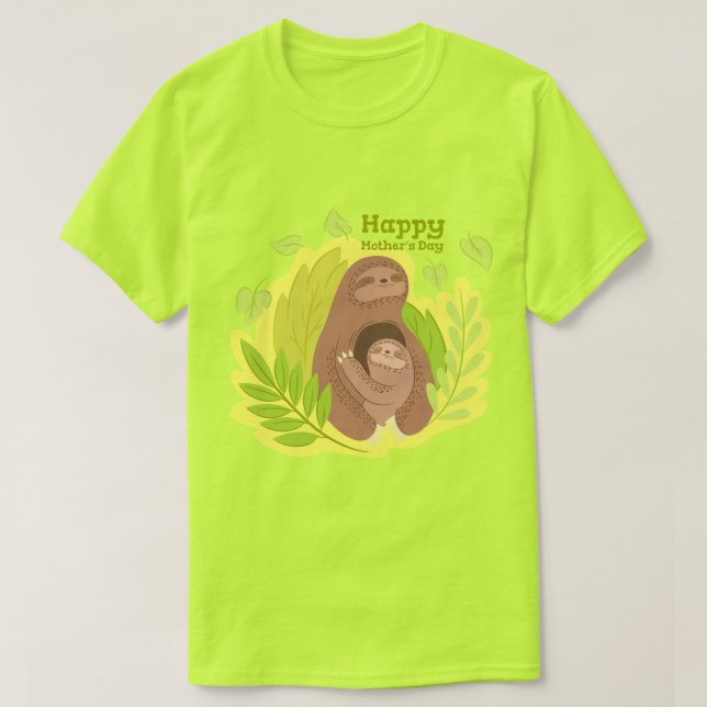 Sloth Mom And Baby T-Shirt (Design Front)