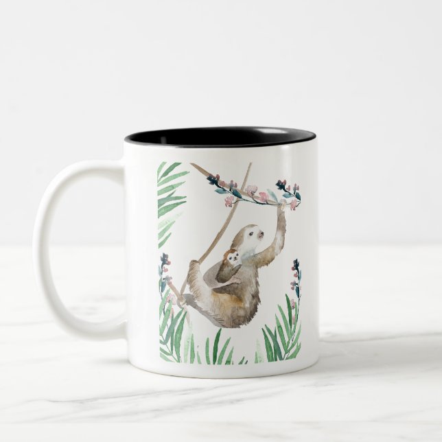 Sloth Momma Two-Tone Coffee Mug (Left)