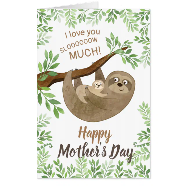 Vibrant Sloth Mothers Day Card Image Photography Vibrant Sloth Mothers Day Card Image Photography